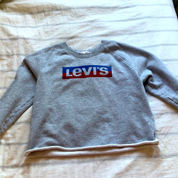 Levis Cropped Grey Sweatshirt - Picture 1 of 3
